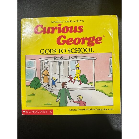 Vintage Curious George 5 book bundle-“curious George goes to school” - Picture 13 of 16